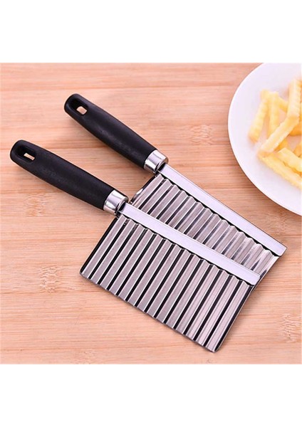 Gümüş Patates Kızartma Kesici Paslanmaz Çelik Mutfak Aksesuarları Dalga Bıçak Tırtıklı Bıçak Kıyıcı Havuç Dilimleme Sebze Araçları (Yurt Dışından) fiyatları