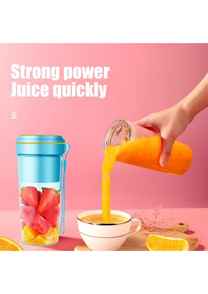 Pembe Meyve Suyu Blender Mini Meyve Mikserleri El Mini Elektrikli Mikserler Hafif Sızdırmaz USB Şarj Edilebilir Seyahat Dış Mekan (Yurt Dışından)