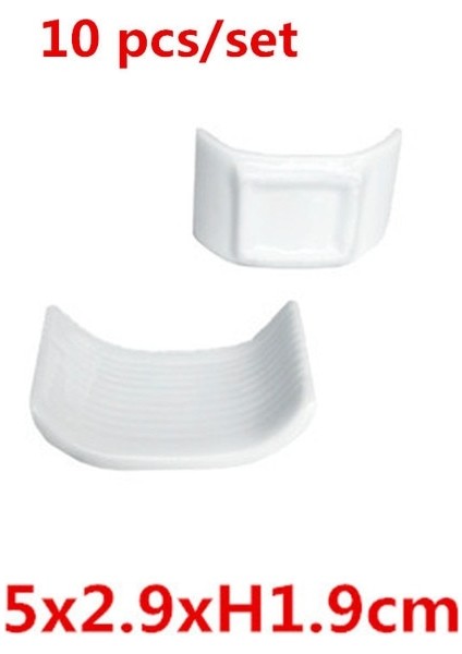 10 Adet Set 4 Adet Beyaz Seramik Sofra Japon Restoranı Basit Oval Kaşık Çubuk Tutucu Sopa Raf Braketi Gereçler Mutfak Için (Yurt Dışından)