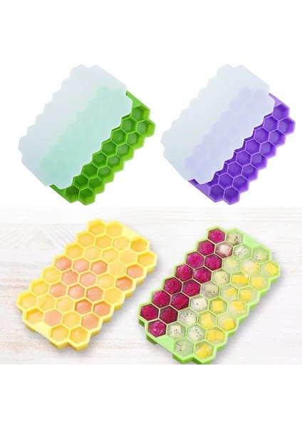 Mor Kapaksız Petek Buz Küpü Tepsi Buz Küpü Makinesi Silikonlar Buz Kalıp Gıda Sınıfı Silikon Kalıp Içecek Viski Kokteyl Için (Yurt Dışından) fırsatları