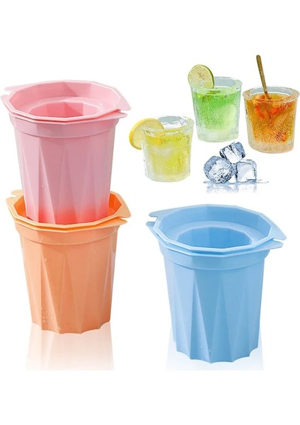 Pembe Bir Silikon Buz Küpü Makinesi Bar Parti Buz Bardağı Kalıp Yaz Suyu Içecekler Shot Bardakları Buz Kalıp Içme Aracı Cam Kalıp (Yurt Dışından) fırsatları