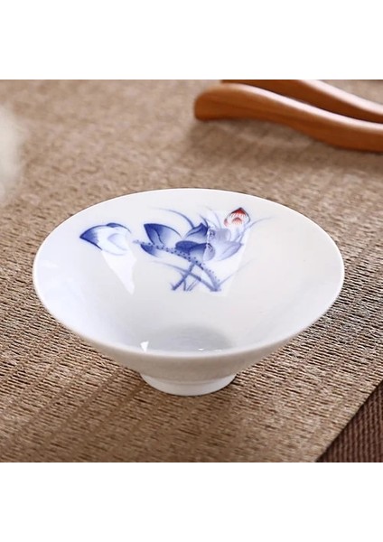 Dewdrop Lotus Jingdezhen Dropshipping Çay Seti El Boyaması Çay Bardağı Puer Siyah Çay Tiguanyin Seramik Küçük Bardaklar Çin Ev Teaware (Yurt Dışından)