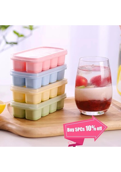 26X14.5X3.5 cm 1 Adet Mutfak Mini Buz Tepsisi Buz Kalıbı Ev Yapımı Silikon Yumuşak Alt Buz Kutusu Buzdolabı Dondurulmuş Buz Küpü Kapaklı Kutu Buz Küpü Makinesi (Yurt Dışından)