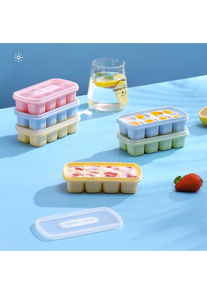 26X14.5X3.5 cm 1 Adet Mutfak Mini Buz Tepsisi Buz Kalıbı Ev Yapımı Silikon Yumuşak Alt Buz Kutusu Buzdolabı Dondurulmuş Buz Küpü Kapaklı Kutu Buz Küpü Makinesi (Yurt Dışından) fırsatları