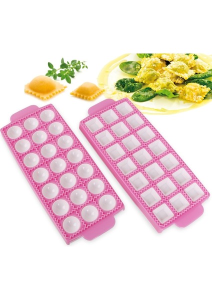 ROUND-21GRID-1PC Mutfak Gereçleri 10 Tortellini Kalıpları ile Ravioli Alüminyum Şekli Köfte Köfte Mutfak Pasta Köfte Yapmak Için Dıy Araçları (Yurt Dışından) fiyatları