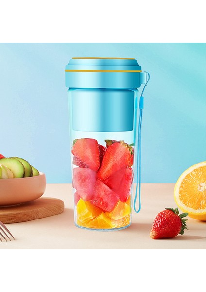 Pembe Meyve Suyu Blender Mini Meyve Mikserleri El Mini Elektrikli Mikserler Hafif Sızdırmaz USB Şarj Edilebilir Seyahat Dış Mekan (Yurt Dışından)