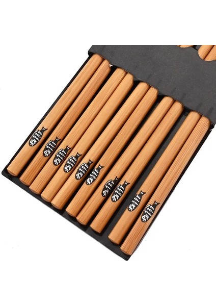 5 Pairs Küçük Balık 5 Pairs Sağlıklı Çubuk Seti Anti-Skid Çin Tarzı Suşi Pirinç Çubuklarını Bambu Ahşap Mutfak Sofra Yemek Takımı Seti Hediye (Yurt Dışından)