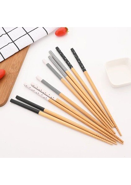 5 Pairs Küçük Balık 5 Pairs Sağlıklı Çubuk Seti Anti-Skid Çin Tarzı Suşi Pirinç Çubuklarını Bambu Ahşap Mutfak Sofra Yemek Takımı Seti Hediye (Yurt Dışından)