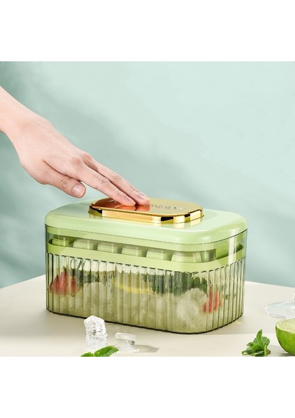Beyaz Tepsi Basın Tipi Buz Küpü Makinesi Buz Kutusu Tepsisi Gıda Sınıfı Silikon Buz Kovası Bira Kahve Için Buz Topu Kalıbı Hızlı Dondurma Mutfak Gadget (Yurt Dışından)