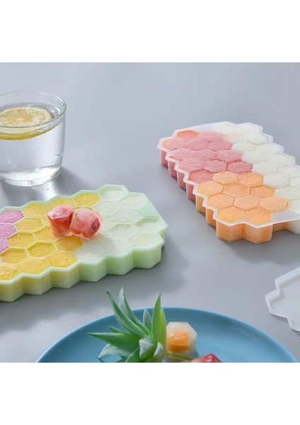 Yeşil 2PCS-74CUBE 37/74 Küp Silikon Buz Küpü Kalıp Gıda Sınıfı Buz Yapıcı Büyük Kapasiteli Buz Tepsileri Yeniden Kullanılabilir Buz Yapıcı Kapaklı Bpa Ücretsiz (Yurt Dışından) fırsatları