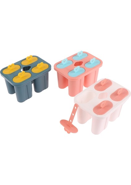 3 Adet Dondurma Kalıbı 4 Buz Popsicle Kalıp Seti Popsicle Dondurma Kalıp Buz Tepsisi Diy Dondurma Sopa ile Yeniden Kullanılabilir Kawaii Mutfak Aletleri (Yurt Dışından)