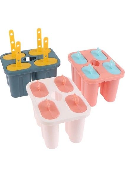 3 Adet Dondurma Kalıbı 4 Buz Popsicle Kalıp Seti Popsicle Dondurma Kalıp Buz Tepsisi Diy Dondurma Sopa ile Yeniden Kullanılabilir Kawaii Mutfak Aletleri (Yurt Dışından)