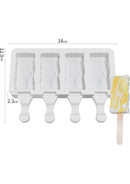 13129 Ev Gıda Sınıfı Peynir Çubuğu Popsicle Kalıp 4 Elmas Dondurma Silikon Kalıp (Yurt Dışından)