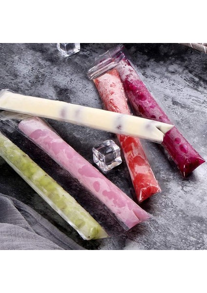 50 Adet 20/50 P Tek Kullanımlık Buz Popsicle Kalıp Çanta Bpa Ücretsiz Dondurucu Tüp Fermuarlı Mühürler Yoğurt Dondurma Çubukları Suyu Meyve Smoothies Çantası (Yurt Dışından)