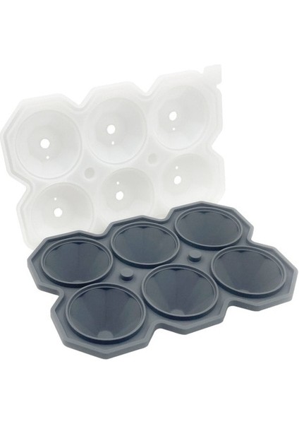 Gri 3D Elmas Buz Kalıbı Kalıp Viski Şarap Kokteyl Scotch Büyük Buz Yapım Makinesi Silikon Buz Topu, Buz Küpü Kalıpları Dıy Aracı Formu (Yurt Dışından)