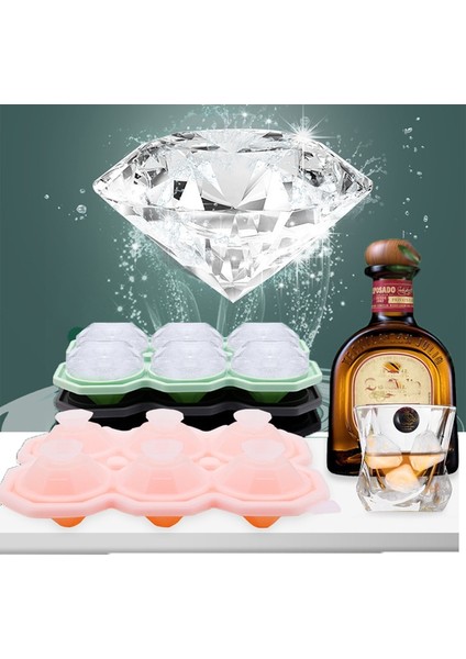 Gri 3D Elmas Buz Kalıbı Kalıp Viski Şarap Kokteyl Scotch Büyük Buz Yapım Makinesi Silikon Buz Topu, Buz Küpü Kalıpları Dıy Aracı Formu (Yurt Dışından) fiyatları