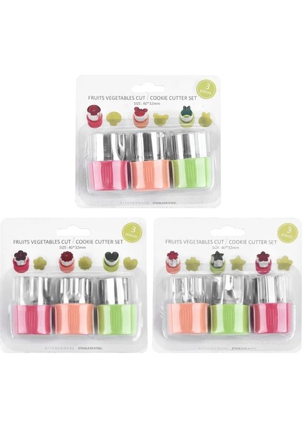 Pentagram 3 Set Küçük Paslanmaz Çelik Gıda Kesici Şekli Paslanmaz Çelik Çerez Meyve Sebze Pasta Kalıp Kesici Set Rabbitpentagramheart (Yurt Dışından)