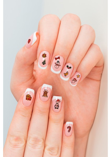 Yılbaşı Kurabiyesi Kadın Tırnak Sticker Christmas Nail Art