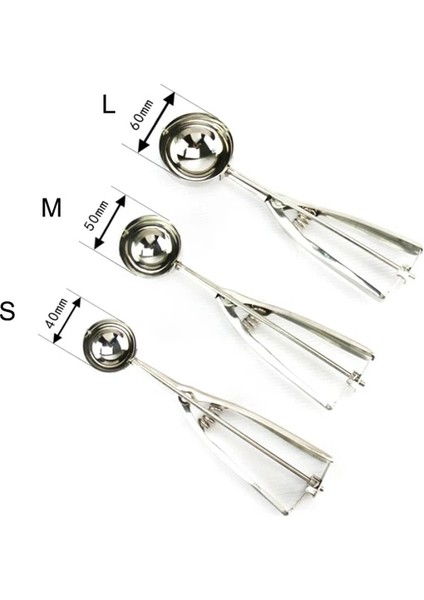 01 S Dondurma Kaşığı Paslanmaz Çelik Yapışmaz Kaşık Patates Püresi Karpuz Jöle Meyve Kolu Kepçe Mutfak Aksesuarları Için (Yurt Dışından)