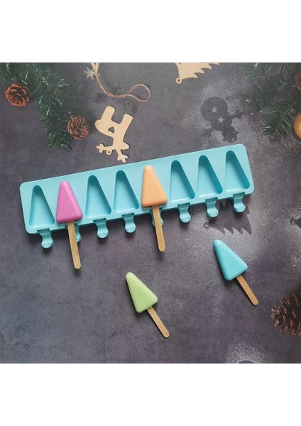 013 Yeşil 8-Cavity Trianglesilikon Dondurma Kalıp Elmas Dıy Ev Yapımı Popsicle Kalıpları Tatlı Buz Pop Lolly Maker Yeniden Kullanılabilir Aracı (Yurt Dışından) indirimleri