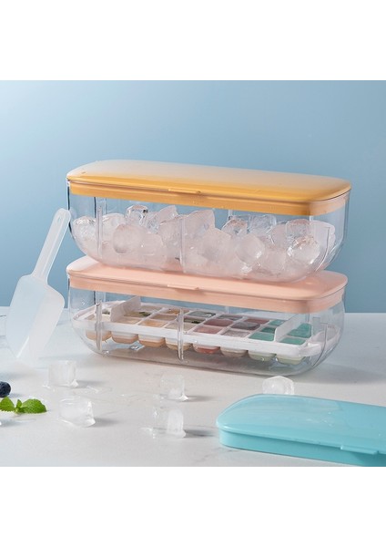 Ayrı Buz Tepsisi Pres Tipi Buz Küpü Makinesi Silikon Buz Kalıbı Kalıp Yaratıcı Saklama Kutusu Kapak Tepsileri Bar Mutfak Kare Küp Konteyner (Yurt Dışından) fiyatları