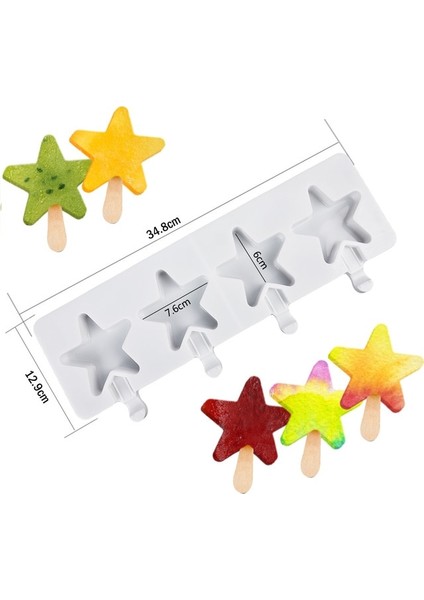 I 4/8 Hücreli Dondurma Silikon Kalıp Kek Kalıpları Yaz Popsicle Kalıp Buz Pop Tutucu Meyve Suyu Dondurucu Buz Topu Icecube Maker Magnum (Yurt Dışından)