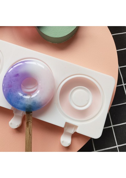B Büyük Donut 4 Kavite Dondurma Kalıp Silikon Sevimli Buzlu Şeker Kalıpları Dıy Pişirme Kek Şeker Şekerleme Kalıbı El Yapımı Bebek Maması Buz Yapıcı (Yurt Dışından) fırsatları