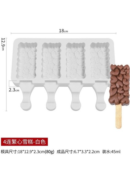 Tip-B 2022 Gıda Sınıfı Silikon Dondurma Kalıp Buz Pop Küp Popsicle Kalıp Sopalarla Tatlı Dıy Magnum Kek Kalıbı Dondurma Makinesi (Yurt Dışından)