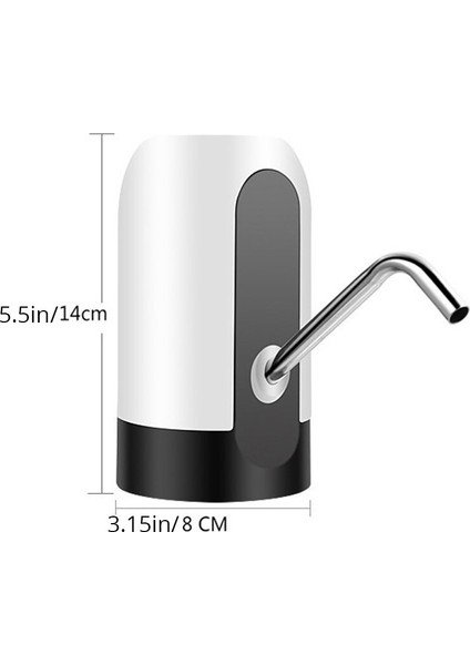Siyah Otomatik Su Şişesi Pompası USB Şarj Su Pompası Su Sebili Bir Düğme Otomatik Anahtarı (Yurt Dışından)