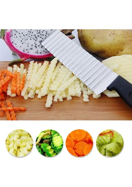 Stil 1 Salatalık Patates Patates Kızartma Kesici Mutfak Gadget Dalga Bıçak Paslanmaz Çelik Meyve Sebze Dilimleme Patates Spiral Kesici Kıyıcı (Yurt Dışından) indirimleri