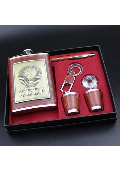 Stil B 8 Oz Paslanmaz Çelik Cep Şişesi Seti Bardak ve Huni ile Viski Şarap Flagon Alkollü Içki Şişesi Seyahat Drinkware Hediyeler Için (Yurt Dışından)