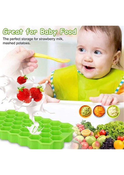 Yeşil Kapaklı Silikon Petek Şekli Buz Küpü Tepsi Silikon Buz Küpü Makinesi Kalıp Kapaklı Dondurma Partisi Için Viski Kokteyl Soğuk Içecek (Yurt Dışından) fırsatları