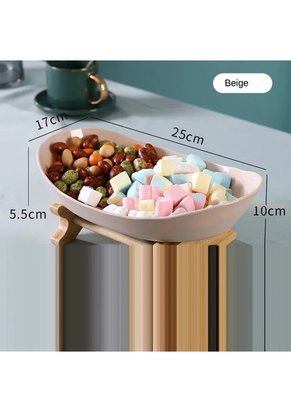 1 Kat Bej Oturma Odası Plastik Saklama Kabı Meyve Tabağı Bahçe Aperatif Ev Kek Sepeti Yemekleri Dekorasyon Tabak Öğleden Sonra Çay Üç Katmanlı (Yurt Dışından)