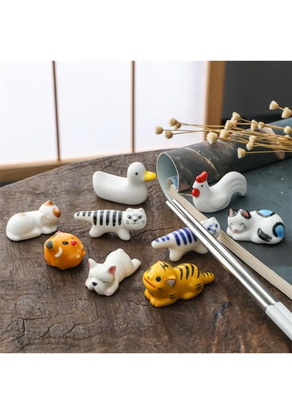 Stil 3 Hayvanlar Heykeli Çubuklarını Tutucu Minyatür Hayvanlar Süs Çubuklarını Standı Yemek Çatal Çubuklarını Dinlenme Standı Mutfak (Yurt Dışından) modelleri