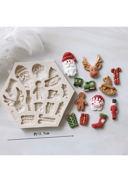 Mavi Pişmiş Kek Silikon Kalıp Yaşlı Adam Elk Kar Tanesi Şeker Kurutulmuş Pais Çikolata Noel Şekli Kalıp Koleksiyonu (Yurt Dışından)