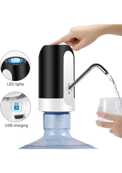 Simli Elektrikli Su Sebili Galon Pompa Tıklayın Otomatik Anahtar Içecek Pompası USB Şarj Su Pompası Şişesi 19 Litre Mutfak Malzemeleri (Yurt Dışından) modelleri
