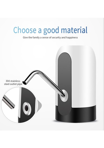 Simli Elektrikli Su Sebili Galon Pompa Tıklayın Otomatik Anahtar Içecek Pompası USB Şarj Su Pompası Şişesi 19 Litre Mutfak Malzemeleri (Yurt Dışından) fırsatları