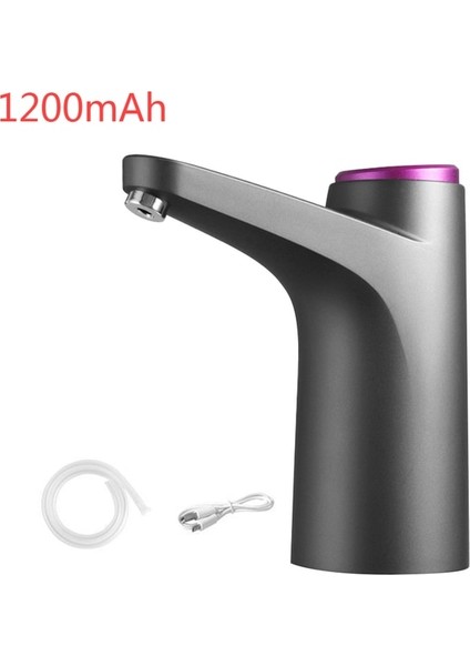 Siyah Elektrikli Su Sebili Pompası Otomatik Su Kovası Şişe Pompası USB Şarj Edilebilir Namlulu Su Galon Pompası Standı ile (Yurt Dışından)