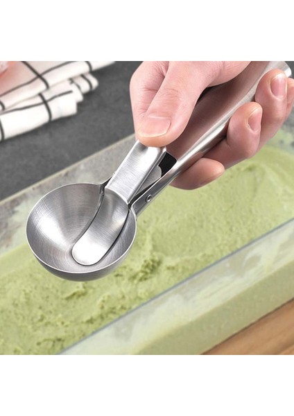 L Paslanmaz Çelik Dondurma Topu Makinesi Çok Fonksiyonlu Dondurma Kaşığı Saplı Püre Patates Meyve Karpuz Kepçe Mutfak Aracı (Yurt Dışından) fırsatları