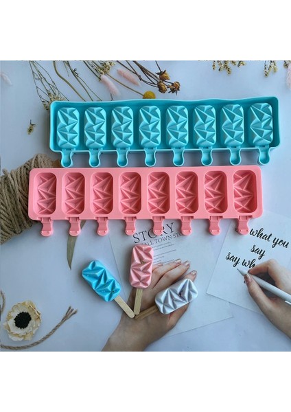 018 Beyaz 8 Delik Silikon Dondurma Formları Popsicle Kalıpları Dıy Ev Yapımı Tatlı Dondurucu Meyve Suyu Buz Pop Küp Makinesi Kalıp Sopalarla (Yurt Dışından)