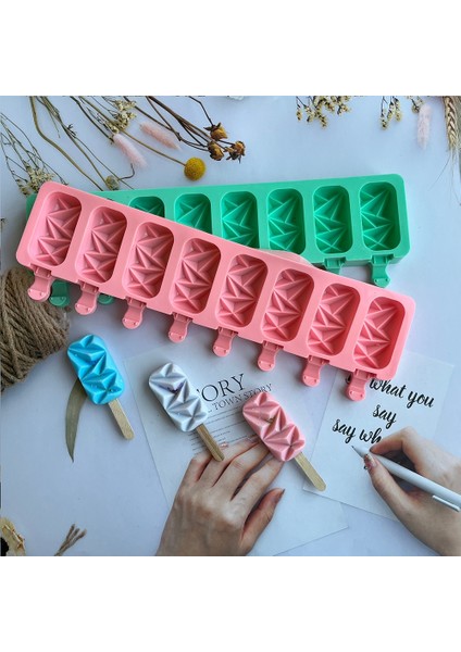 018 Beyaz 8 Delik Silikon Dondurma Formları Popsicle Kalıpları Dıy Ev Yapımı Tatlı Dondurucu Meyve Suyu Buz Pop Küp Makinesi Kalıp Sopalarla (Yurt Dışından)