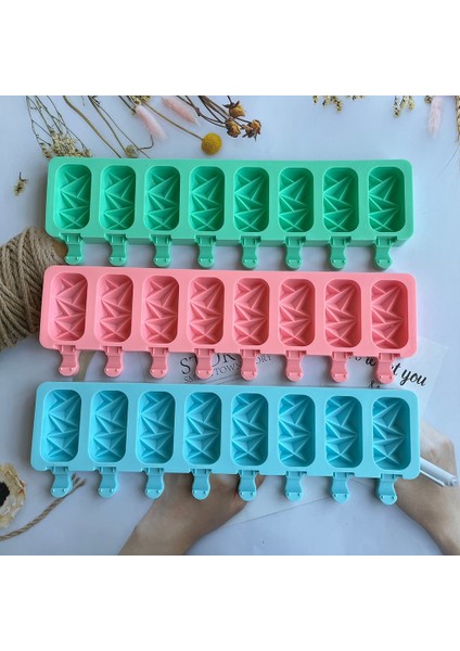 018 Beyaz 8 Delik Silikon Dondurma Formları Popsicle Kalıpları Dıy Ev Yapımı Tatlı Dondurucu Meyve Suyu Buz Pop Küp Makinesi Kalıp Sopalarla (Yurt Dışından)