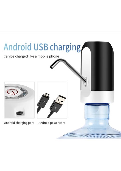 Simli Elektrikli Su Sebili Galon Pompa Tıklayın Otomatik Anahtar Içecek Pompası USB Şarj Su Pompası Şişesi 19 Litre Mutfak Malzemeleri (Yurt Dışından) indirimleri