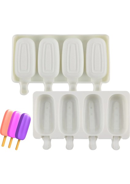 S Silikon Popsicle Kalıpları 4/8 Kaviteli Popsicle Yapımcısı Kalıp, Bpa Içermeyen Silikon Kek Pop Kalıpları, Kolay Bırakılan Buz Pop Kalıpları (Yurt Dışından)