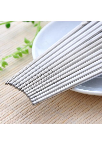 Gümüş 1 Çift Mavi ve Beyaz Baskı ile Çubuklarını Çelik Çubuklarını Mutfak Sofra Çubuklarını Çelik Gıda Çubuklarını (Yurt Dışından) indirimleri