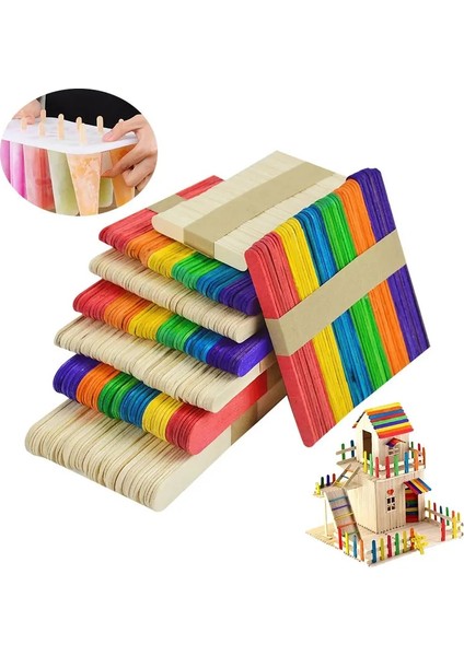 B06 50 Adet Dondurma Dondurma Çubuğu Doğal Ahşap Pop Ahşap El Sanatları Renkli Dıy Sanat Yaratıcı Eğitici Oyuncaklar Çocuklar Için (Yurt Dışından) fiyatları