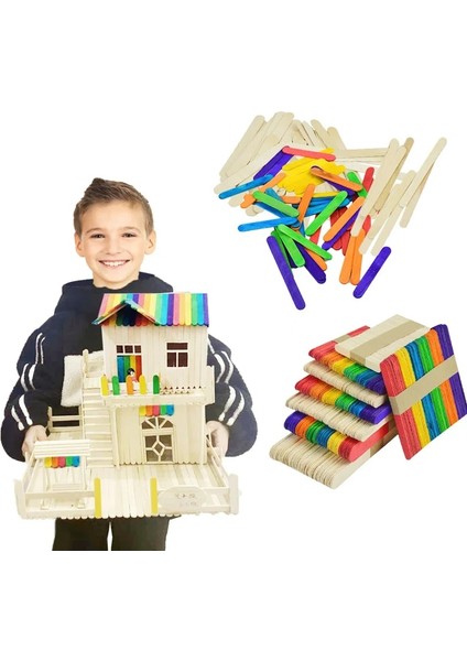 B06 50 Adet Dondurma Dondurma Çubuğu Doğal Ahşap Pop Ahşap El Sanatları Renkli Dıy Sanat Yaratıcı Eğitici Oyuncaklar Çocuklar Için (Yurt Dışından) modelleri