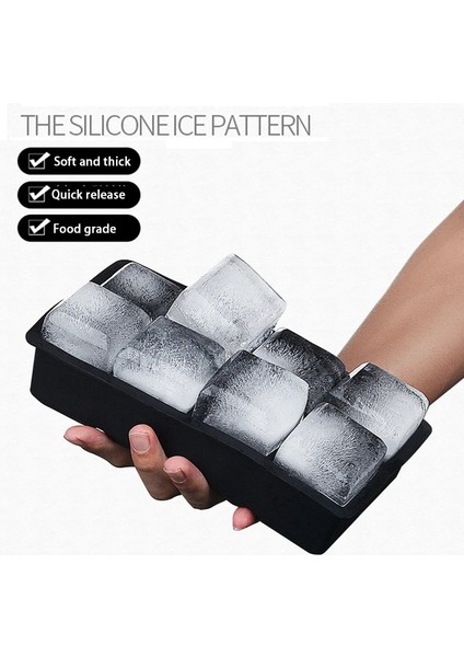 Kapaklı-6plaid 2 Adet 4/6/8/15 Izgara Büyük Buz Kalıbı Kalıp Dev Jumbo Büyük Gıda Sınıfı Silikon Buz Küpü Kare Tepsi Kalıp Dıy Buz Yapım Makinesi Buz Küpü Tepsi (Yurt Dışından) fırsatları