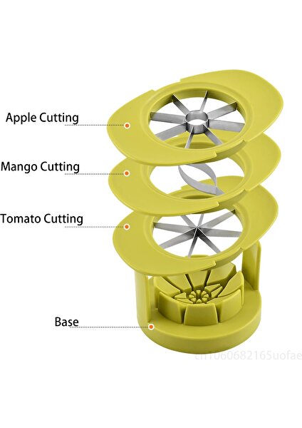 Yeşil 4'ü 1 Arada Çok Fonksiyonlu Meyve Kesme Elma Armut Mango Domates Kolay Kesim Dilimleme Kesici Bölücü Sebze Bıçağı Mutfak Alet (Yurt Dışından)