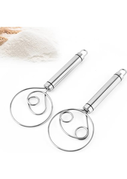 Çift Gözler Paslanmaz Çelik Danimarka Hamur Çırpma Un Çırpma Mutfak Hamur Çırpma Mikser Blender Ekmek Yapma Araçları Pişirme Kek Pizza Için (Yurt Dışından)